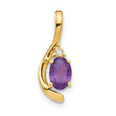 14K Diamond & Amethyst Pendant